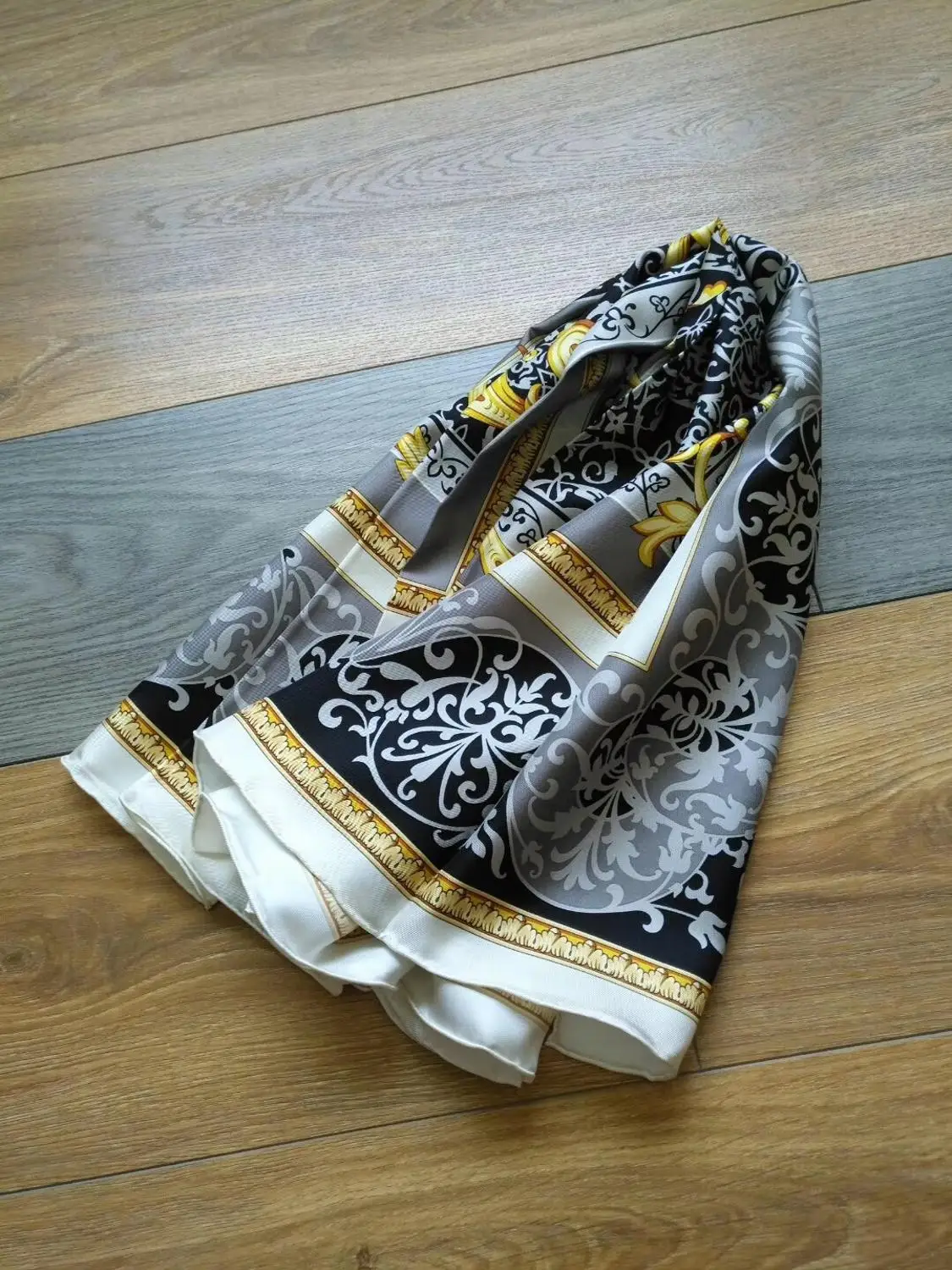 Новое поступление весенний классический шарф из чистого шелка с принтом саржевый шарф ручной работы 90*90 см шаль для женщин и девушек