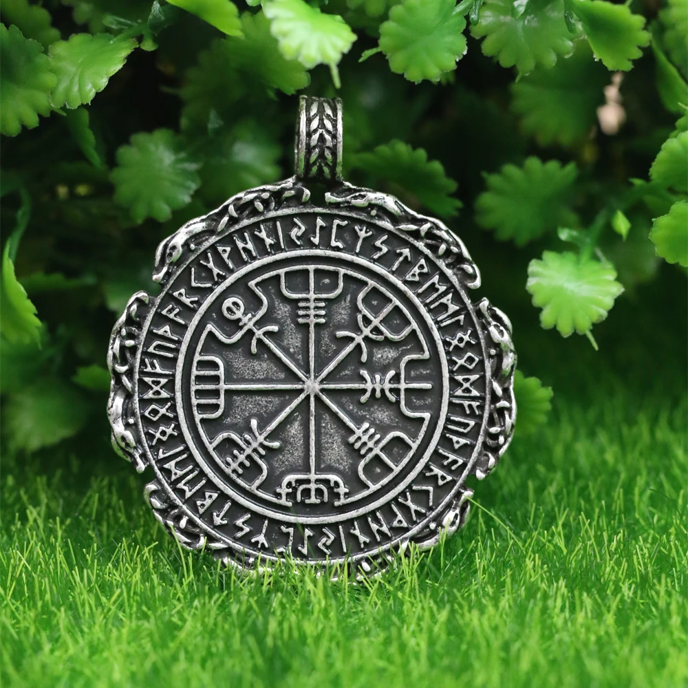 LANGHONG 1 шт. вегвизир ожерелье с дизайном Руна Norse руны и кулоном дракона