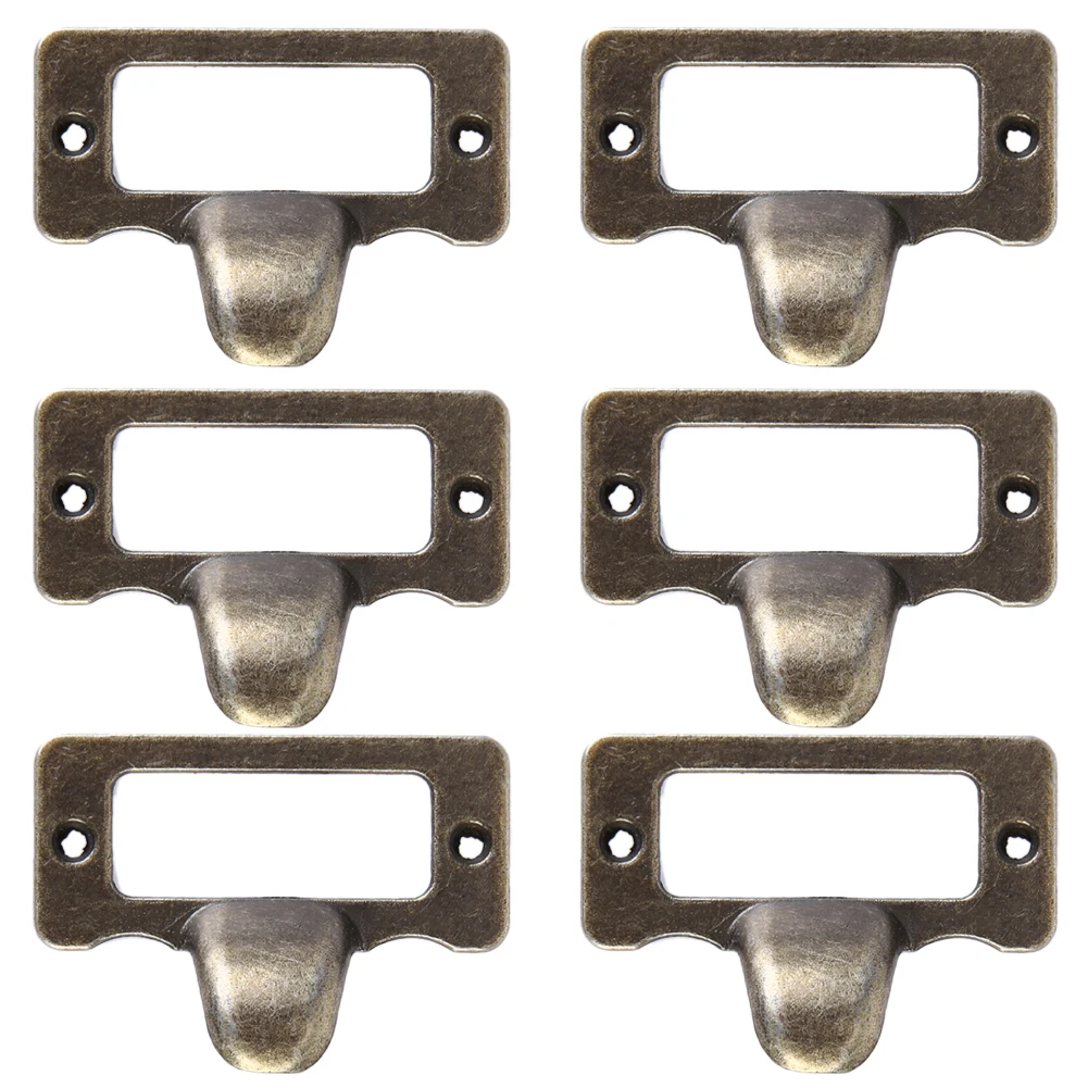 6pcs Drawer Cabinet Handles File Name Card Handle Label Hold Antique Brass Furniture Knobs Hardware Cupboard Frame Handle 6pcs Drawer Cabinet Handles File Name Card Handle Label Hold Antique Brass Furniture Knobs Hardware Cupboard Frame Handle