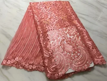 

African Lace Fabric 2019 High Quality Nigerian Lace Fabrics Tissu Africain Guipure Embroidery French Tulle Lace Fabric
