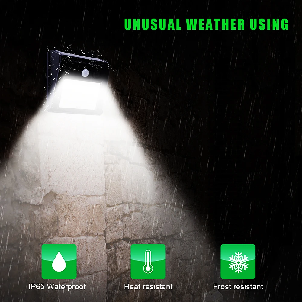 3 режима светодиодный светильник на солнечной энергии с датчиком движения PIR настенный светильник 118 светодиодный уличный водонепроницаемый энергосберегающий садовый светильник безопасности