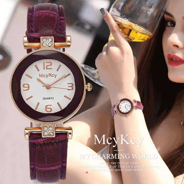 McyKcy Brand Women Rhinestone Watch Luxury Fashion Leather Strap Quartz Watch Ro McyKcy Brand Women Rhinestone Watch Luxury Fashion Leather Strap Quartz Watch Ro