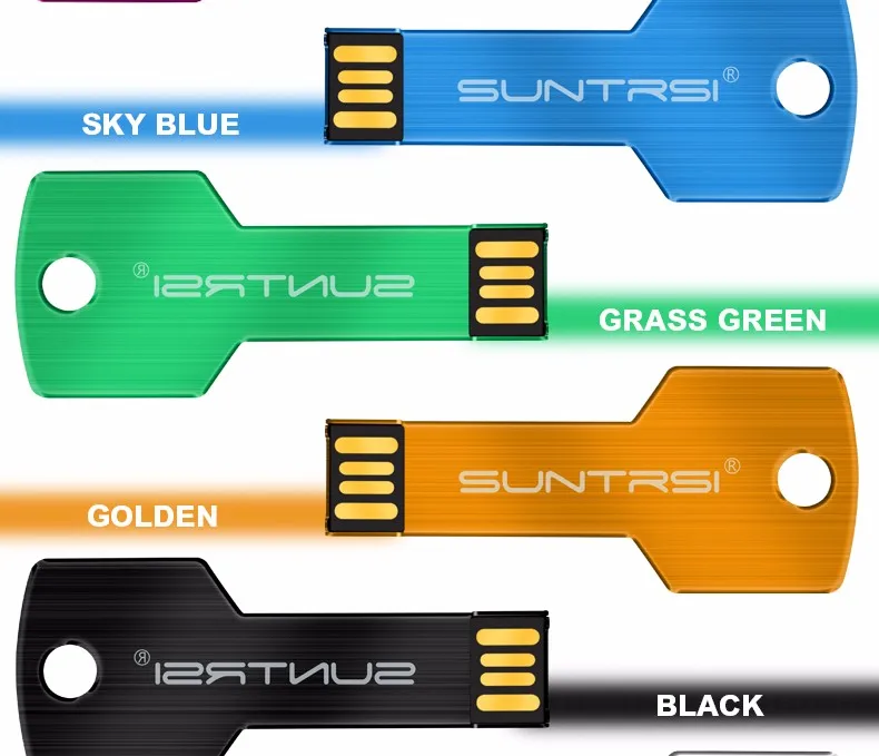 Suntrsi usb флеш-накопитель 64 ГБ USB 2,0 флеш-накопитель 32 ГБ 16 ГБ 8 ГБ 4 ГБ Флешка водонепроницаемый металлический ключ карта памяти