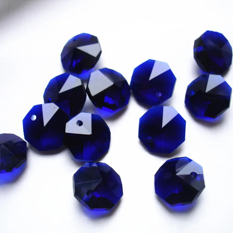 2000pcs 14mm Dark Blue Glass Chandelier beads Crystal Prism Pendant crystal beads for wedding