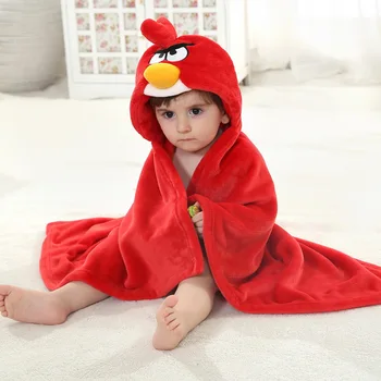 

Red Bird Animal Cosplay Hooded Baby Infant Girl Boy Flannel Bath Towel Wrap Bathrobe Cute Cartoon Pajama Sleepwear