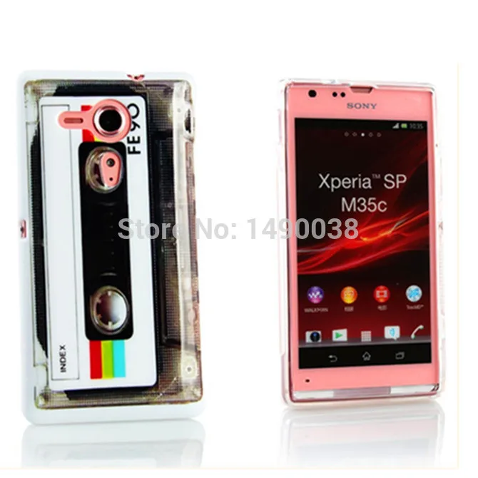 Retro Cassette Sexy Leopard Zebra Pattern Flower Heart Style Soft TPU Back Cover Case For Sony Xperia SP M35h | Мобильные телефоны