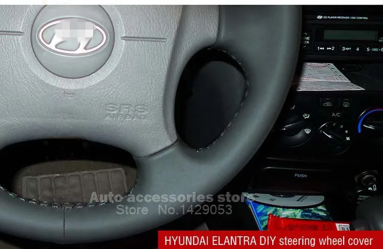 Чехлы на руль для hyundai Elantra Сделай Сам автостайлинг из натуральной кожи противоскользящие дышащие автомобильные чехлы