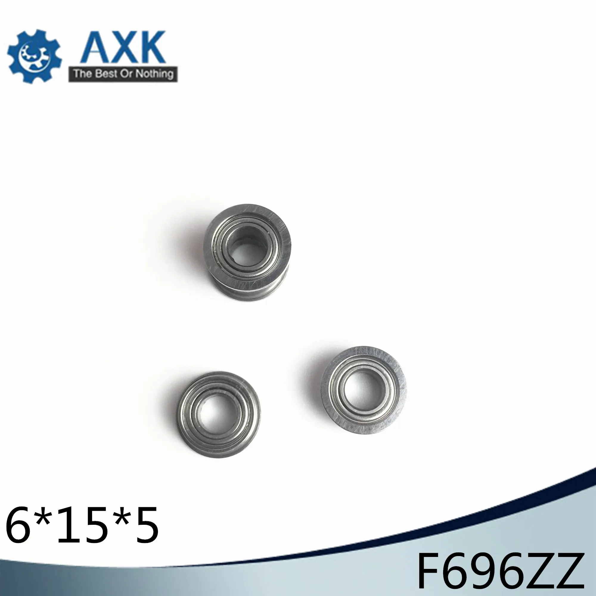 F696ZZ Flange Bearing 6x15x5 mm ABEC-1 ( 10 PCS )  Flanged F696 Z ZZ Ball Bearings F619/6ZZ