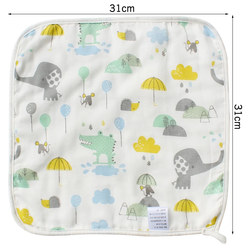 Baby Towel Set For Newborns Cotton Muslin Bamboo Fiber Terry Kids Handkerchief Cute Children Wipes