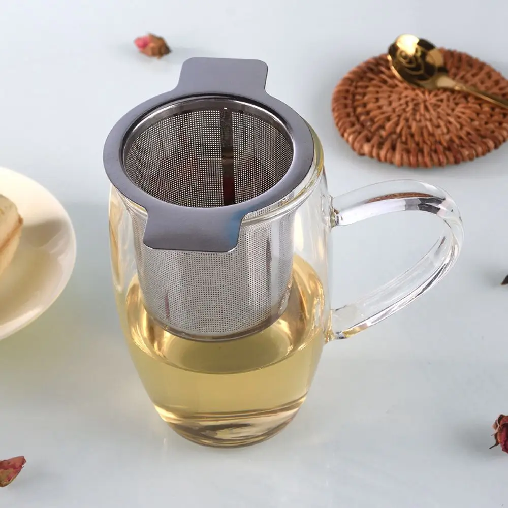 1pc Tea Diffuser Strainer Stainless Steel 2 Handles Tea Infusers Coffee