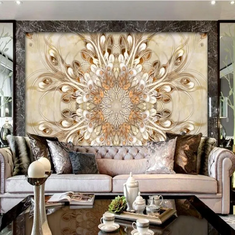 beibehang Customized large frescoes exquisite European pattern stone European TV backdrop nonwovens environmental wallpaper ab series photography backdrop background wooden pattern vinyl photo fabric cloth size 60x40cm ab 40