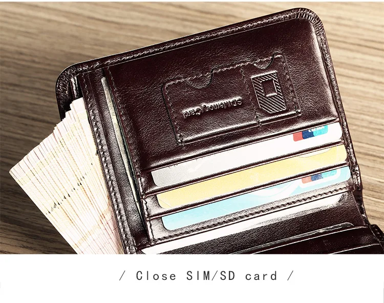Fashion Short Genuine Leather Men's Wallet