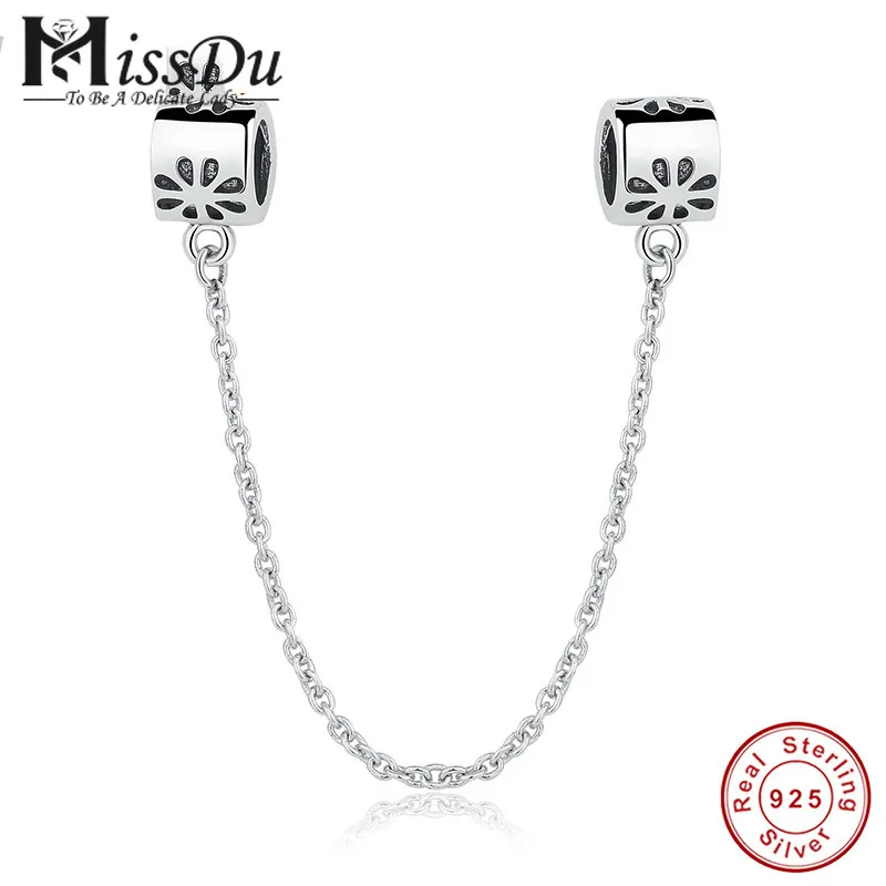 

Special Gift 925 Sterling Silver Flower Daisy Safety Chain Charm Fit Bracelet & Necklace Jewelry Accessories PAS204