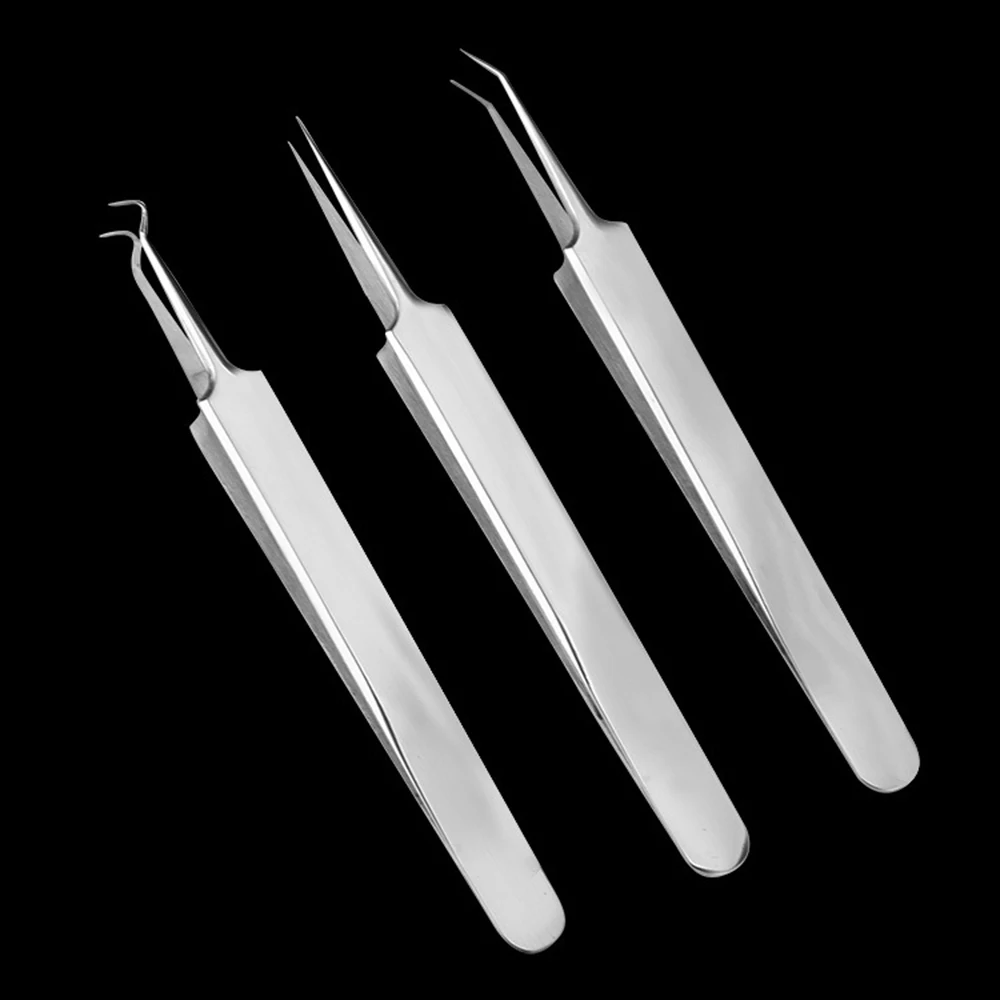 

1pcs Stainless Steel Blackhead Acne Blemish Pimple Extractor Remover Needles Bend Curved Blackhead Acne Clip Tweezer Face Care T