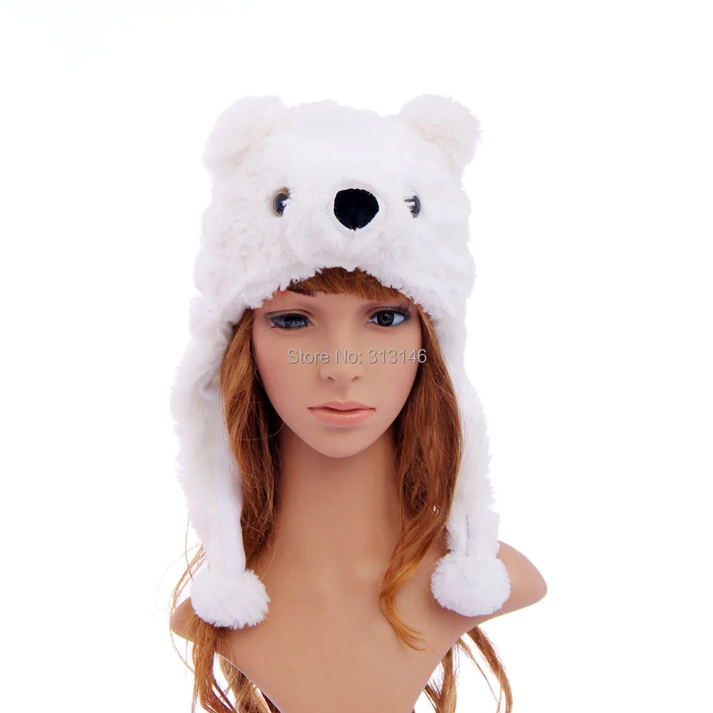 Regalos con Nombres de Peluche Gorro Oso Polar Talla /única para Adultos Suave