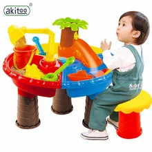 Akitoo Детская летняя игрушки родитель-ребенок пляж поиграть в Настольный игрушки дети играют в песке дом Дельфин дерево пляжный столик комплекты jimj