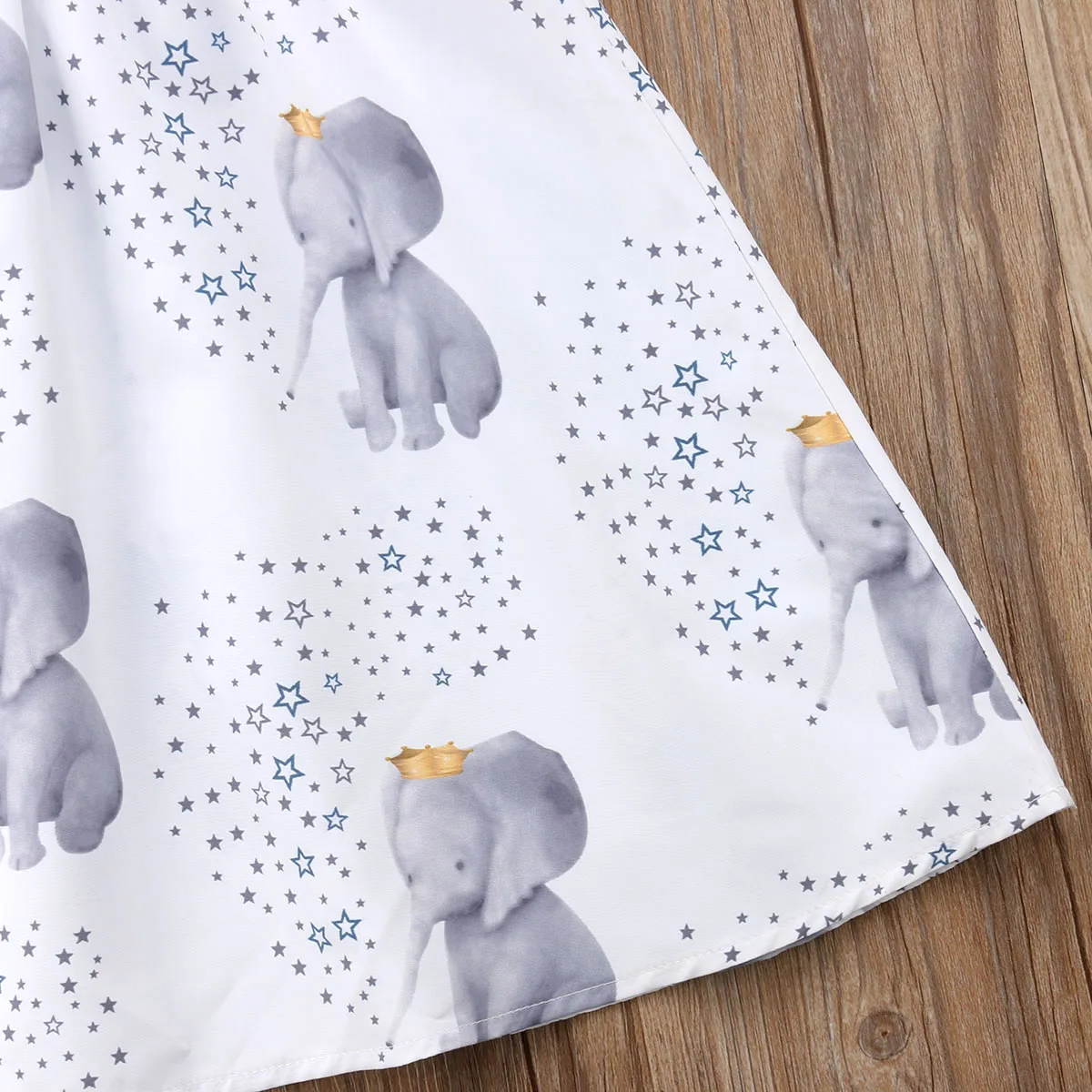 Kid Toddler Girls Cartoon Elephant Peanut Party Print Short sleeve Dress