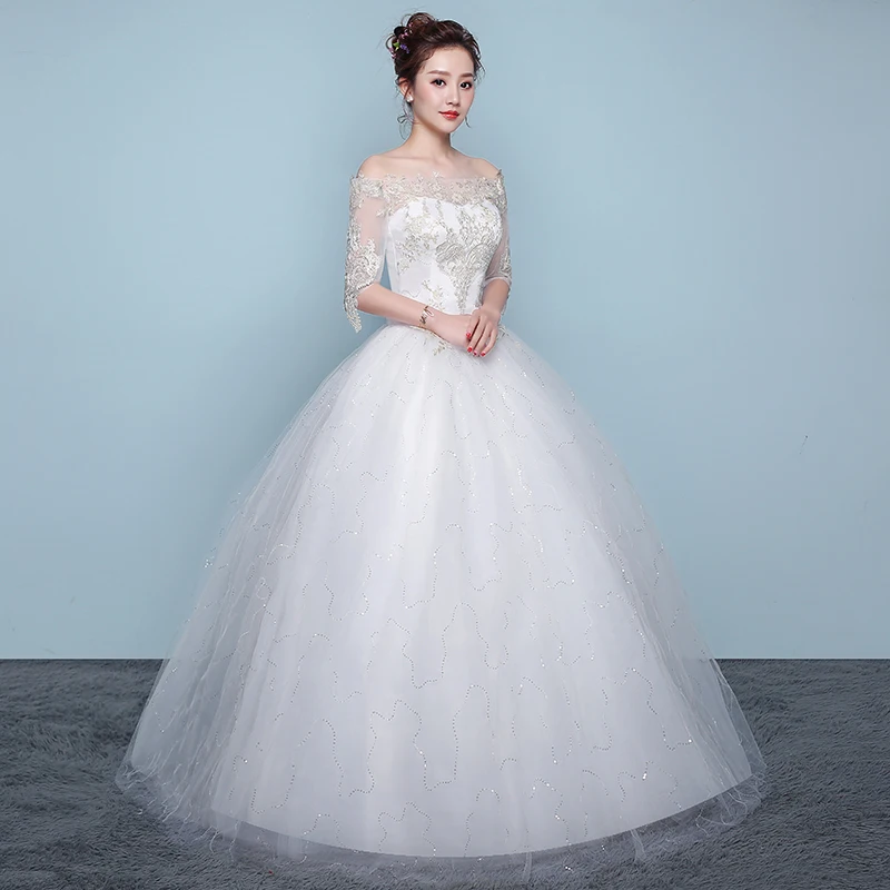 Fansmile аппликация винтажные кружевные платья свадебное платье плюс размер подгонянное свадебное турецкое платье FSM-436F