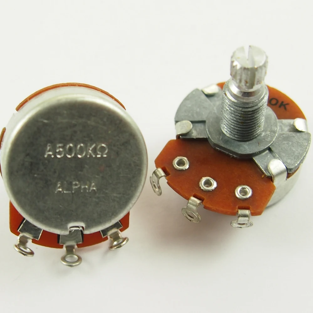 3 pcs Alpha 500KB/ B500K/ 500K Linear Pot Potentiometer 15mm 1/4W Volume Control 