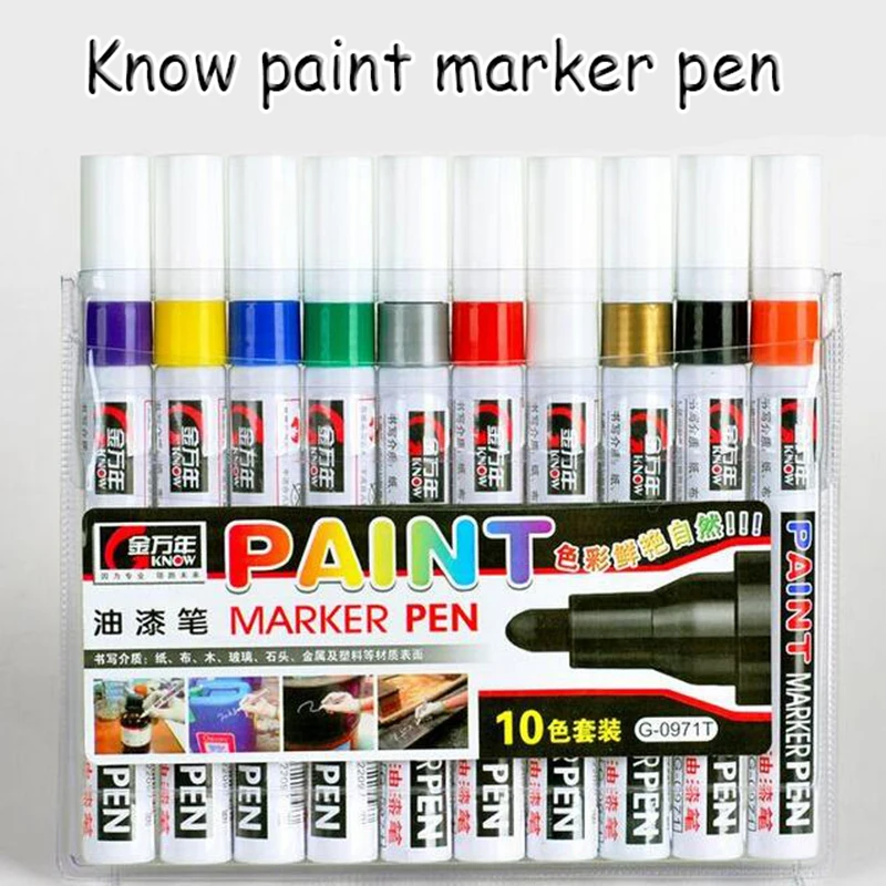 

Оригинальный маркер с цветным маслом, маркеры 10 цветов для рисования на поверхности ткани, дерева, стекла, камня, металла