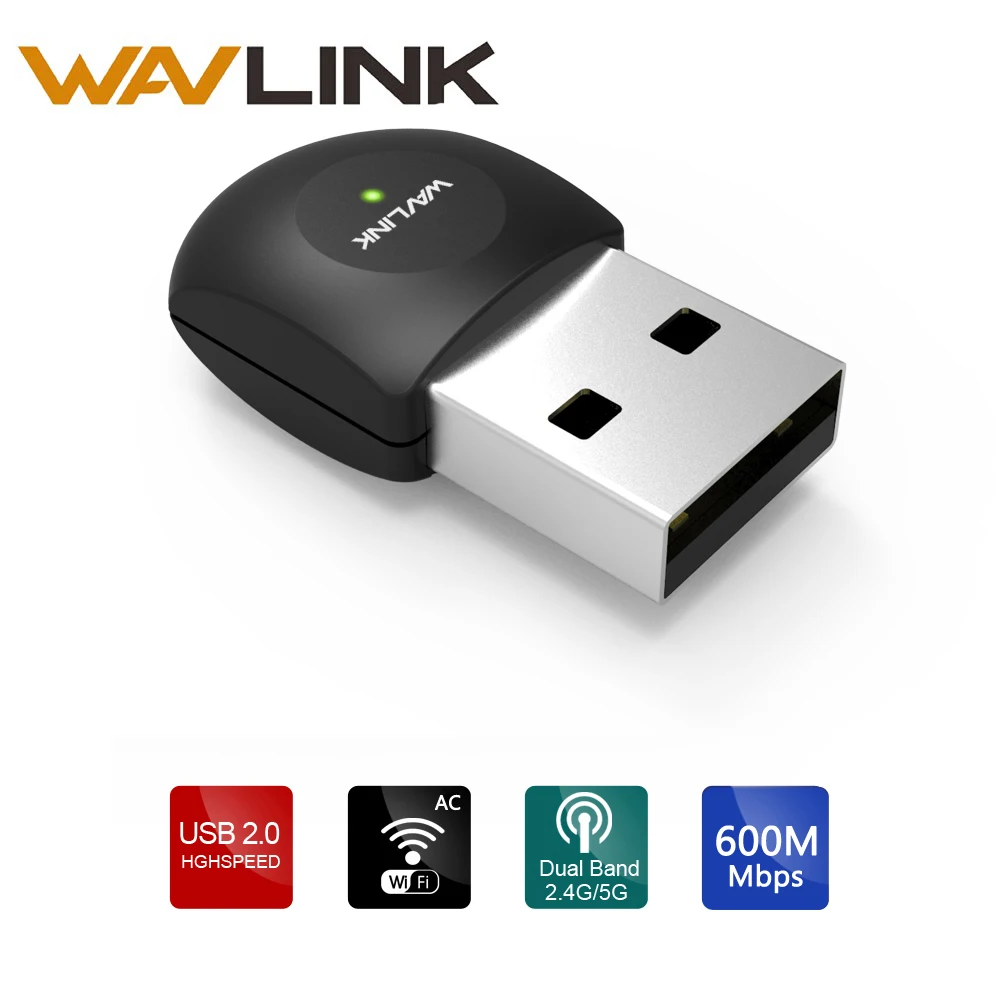 Wavlink USB Wifi адаптер AC600 мини двухдиапазонный 5G/2 4G беспроводной WiFi внешний LAN Карта