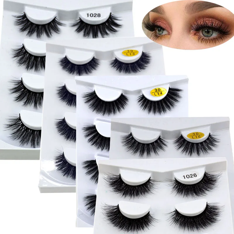 

HBZGTLAD 4 pairs natural false eyelashes fake lashes long makeup 3d mink lashes eyelash extension mink eyelashes for beauty 02