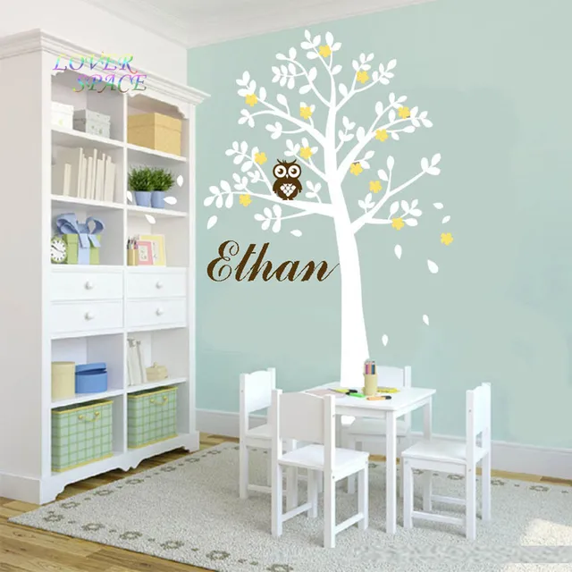 Huge White Tree Owl Wall Stickers Xlarge Size Decor Vinyl Decal Huge White Tree Owl Wall Stickers Xlarge Size Decor Vinyl Decal Removable Nursery Kids Baby Room