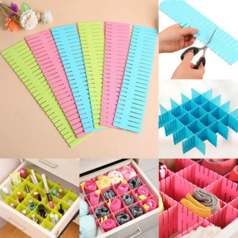 

New Adjustable Drawer Organizer Home Kitchen Board Divider Makeup Storage Grid N