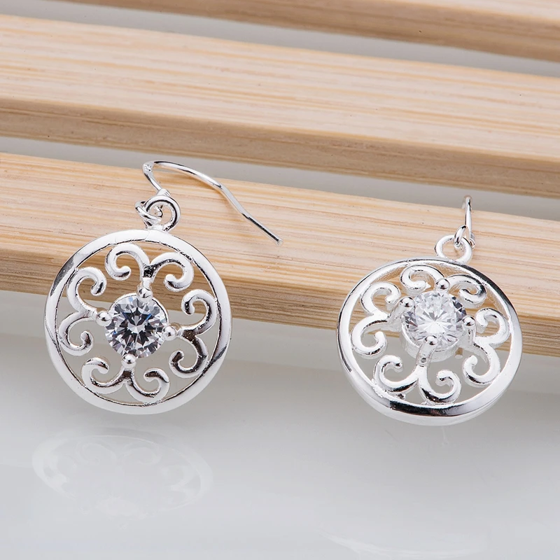 

silver plated earrings 925 jewelry for women silver earrings FEDIXKBE