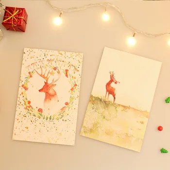 

30pcs Christmas elk style card multi-use as Scrapbooking party invitation DIY Decoration gift card message card postcard