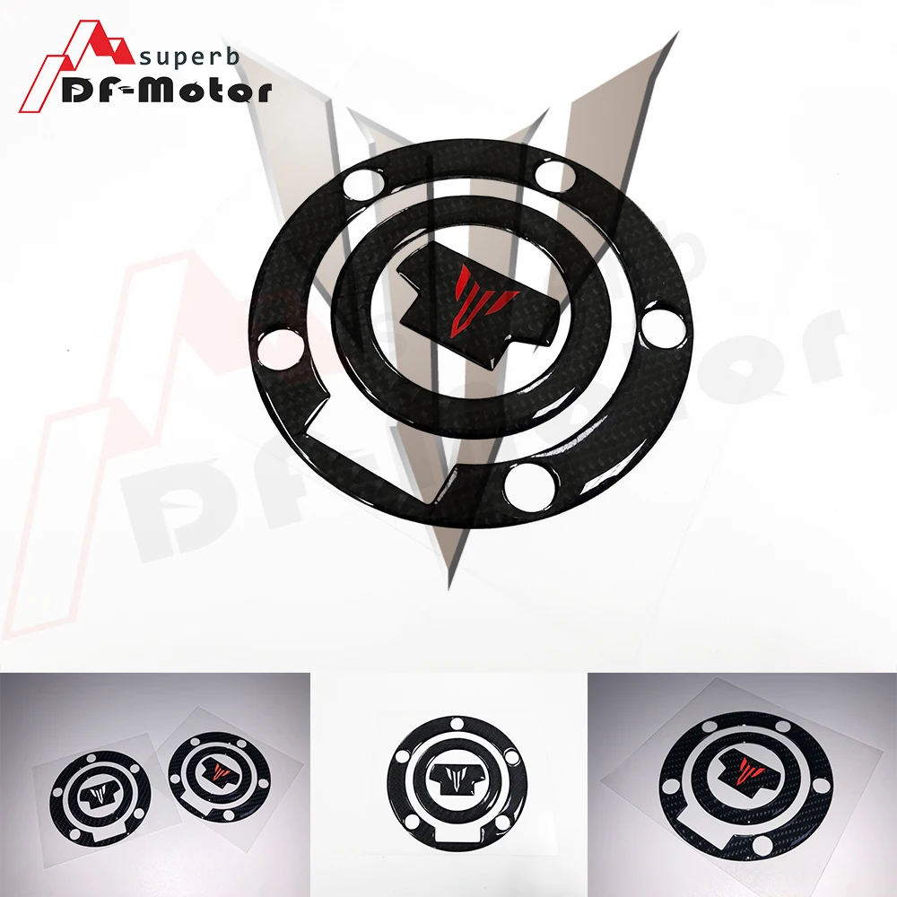 Fuel Tank Cap Sticker Protector 3D Carbon Fiber Reflective Fit For