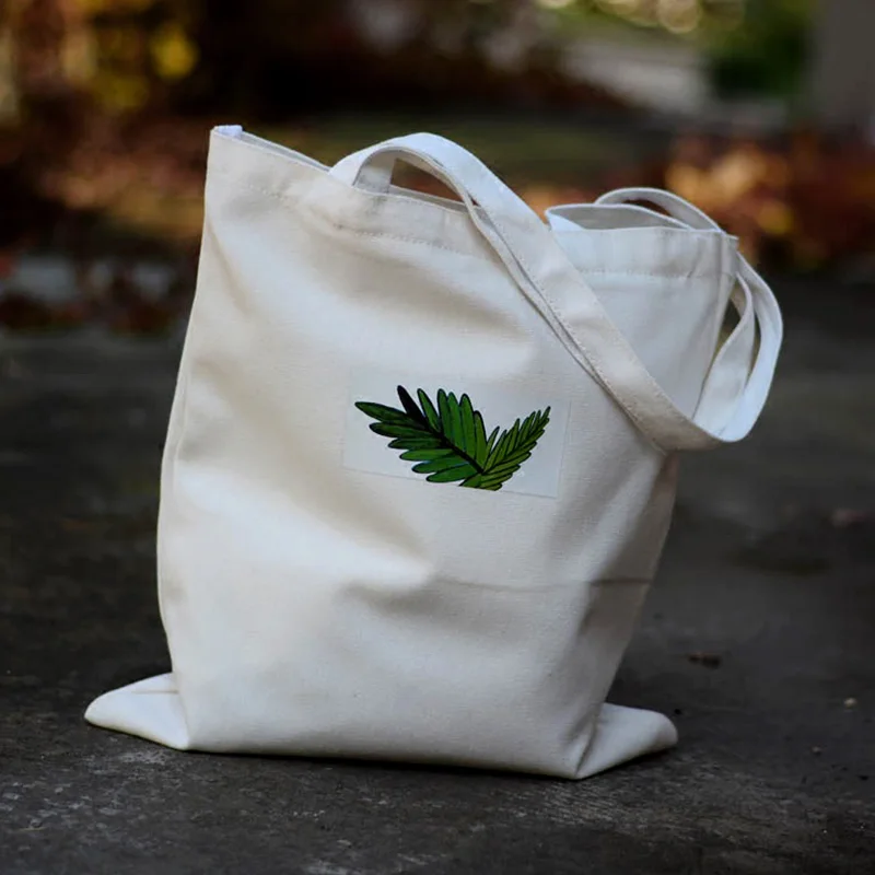 Simple Casual Plants Tote Bag Canvas Shopping Bag Shoulder Bags