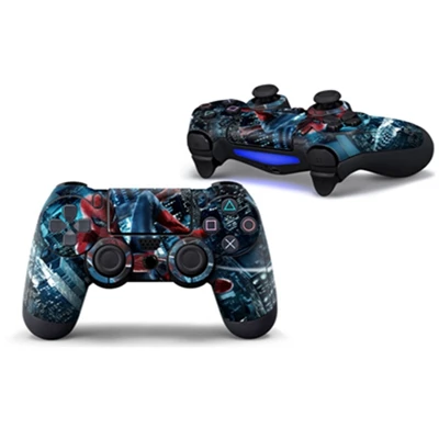 Пара контроллер кожи полное покрытие Стикеры для Playstation 4 Dualshock 4 геймпад виниловые наклейки Play Station скины человек паук - Цвет: 2pcs TN-PS4QB-1005