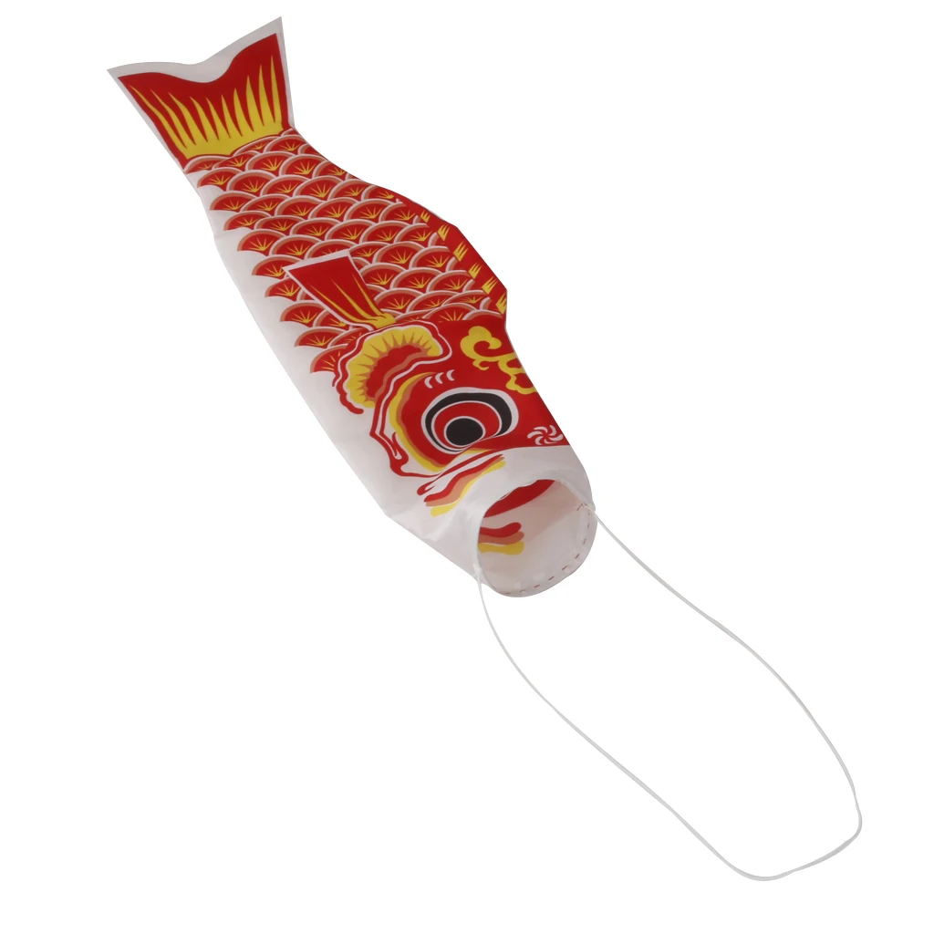 2Pieces/Set Japanese Windsock Carp Koinobori Koi Fish Windsock Fish Wind Streamer Wind Sock Fish Kite , 59-Inch, Red+Green
