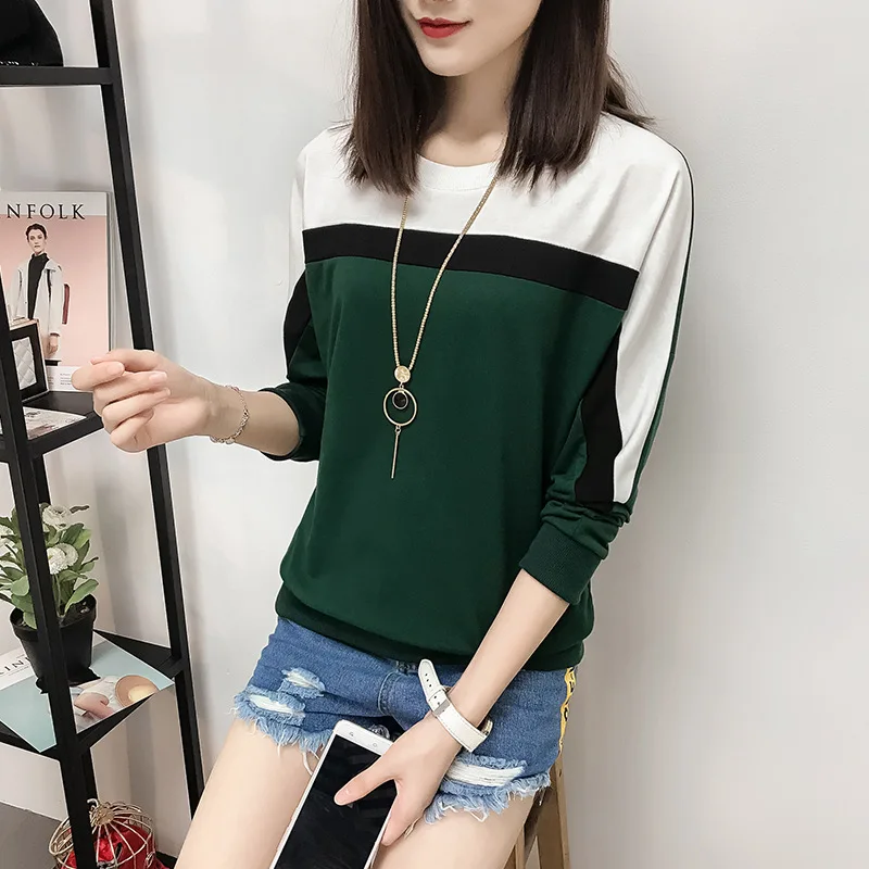 

2018 Autumn Winter Long Sleeve T shirt Women Tops Tshirt Women T-shirt O-neck Loose Cotton Tee Shirt Femme Plus Size