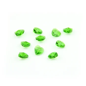 

14mm 1000pcs Emerald Crystal Middle Hole Heart Beads For Restaurant Decoration Wholesale