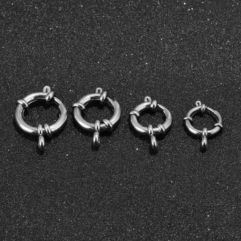 

Spring Ring Clasp with Double Loop Stainless Steel Jewelry Making Necklace Bracelet Connector Finding Accessories