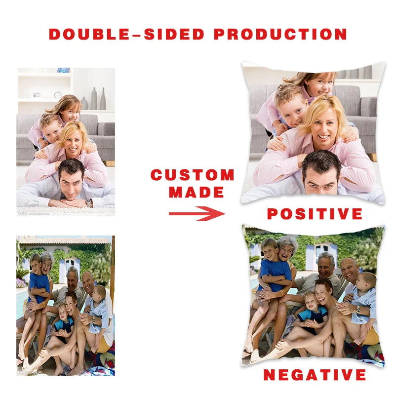 

Fuwatacchi Double-sided Customization Cushion Cover Personal Family Star Picture Customize Pillowcases Home Decor Pillow Cover