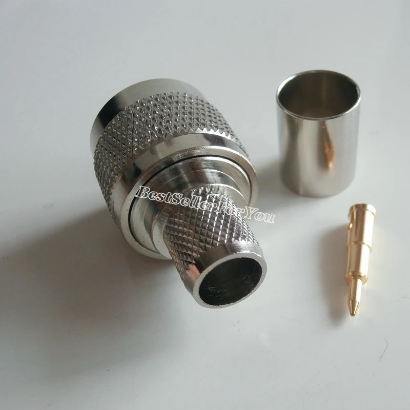 Conector Reto do rf do Cabo Masculino da Tomada do Crimp de 10 Peças N-tipo para Lmr400 Rg8 Rg213 Rg214