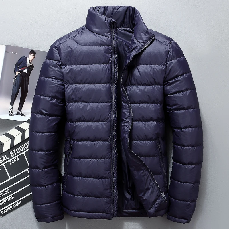 

Winter Jacket Men Slim Fit White Duck Coats Fashion 2018 Autumn Parka Male Slim Fit Black Bomber Big Size M-3XL
