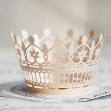 Кружева Корона свадебное украшение для кексиков бумаги мини кексы чашки торт День рождения, детский душ выпечки чашки обертка