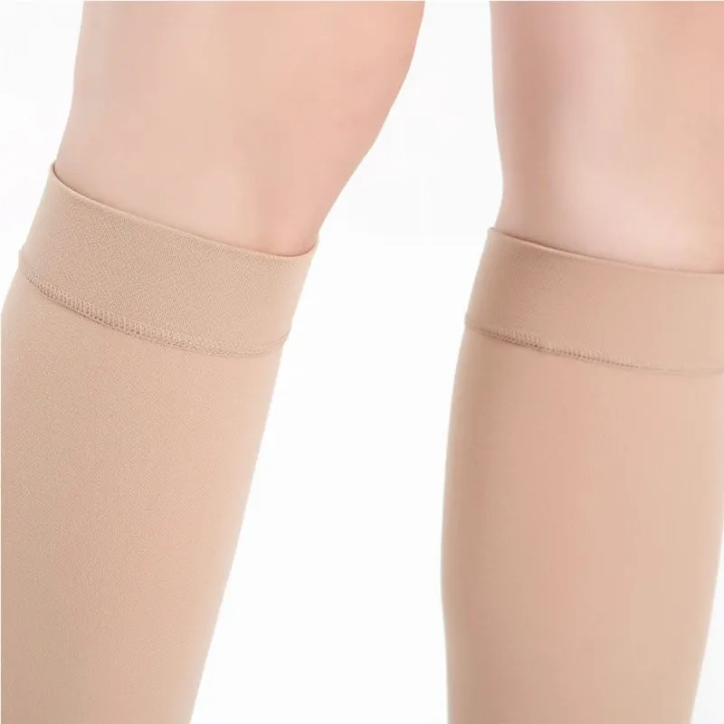 Мягкие мужские и женские чулки, унисекс, компрессионные, до колена, с открытым носком, для мужчин и женщин, поддерживающие чулки, 18-21mmHg