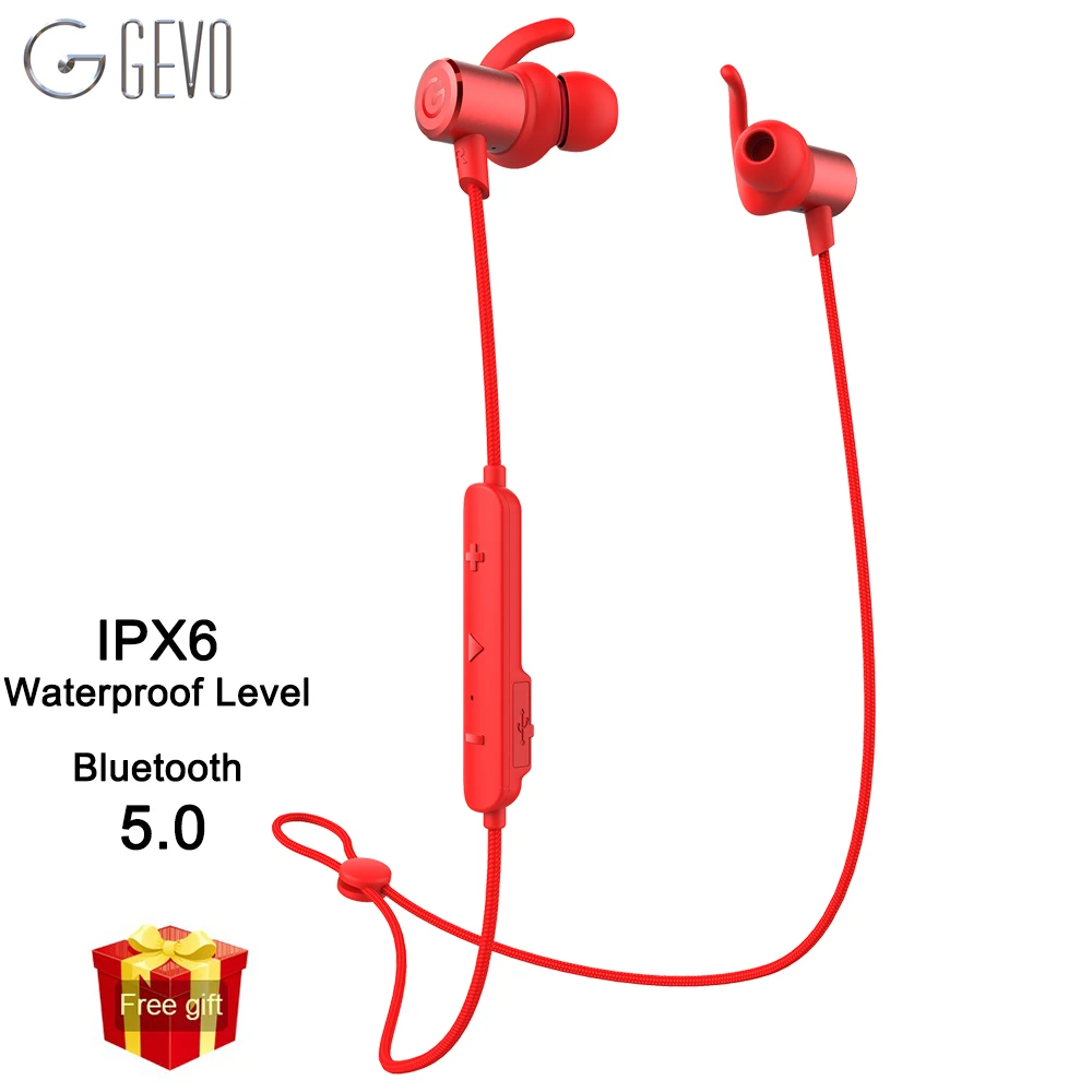 GEVO GV-18BT Bluetooth наушники для телефона беспроводные IPX6 водонепроницаемые спортивные