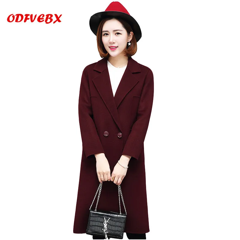 Green Wine Laine Double De beige Odfvebx Moyen Black red Manteau Velours light Manteaux face Coupe Veste Femme Femmes 2018 vent Automne Nouveau Vêtements Long 8PzwBcqSRx
