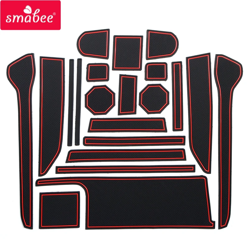 Smabee Gate Slot Pad Per Suzuki Wagon R/Stingray 2018 Door Groove Mat Antiscivolo Pvc Rosso Bianco Nero