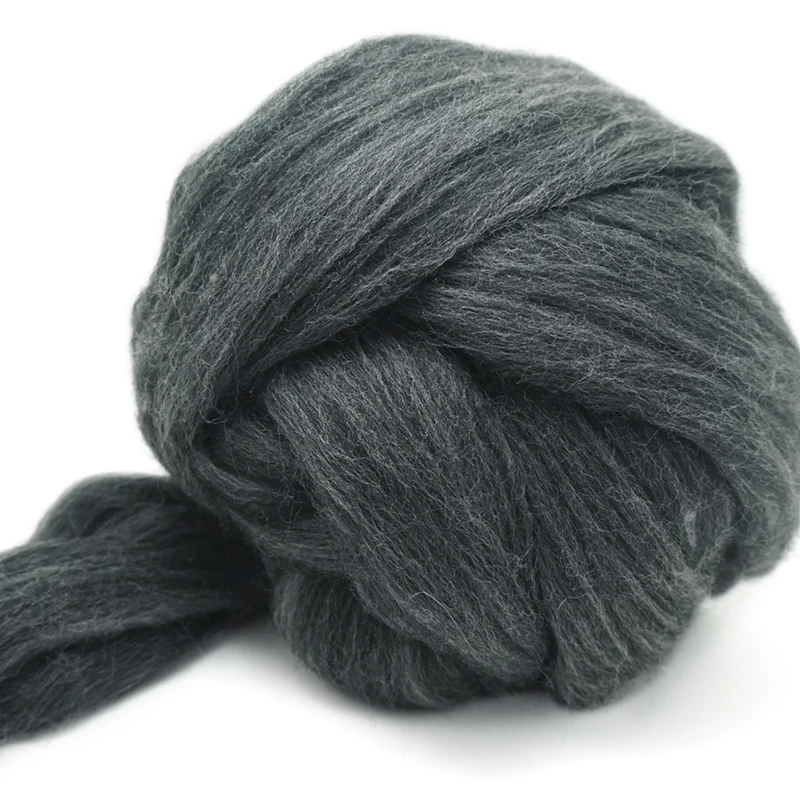 

Free shipping 50g Super Fast felting Merino Wool in Needle Felt blended wool wool felt Mixed color dark grey wet felting
