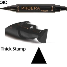 Черная Подводка для глаз с двойной головкой, форма крыла, уплотнение, жидкая подводка для глаз, карандаш, кошачий глаз, косметический инструмент, быстрый макияж, сексуальный, водонепроницаемый