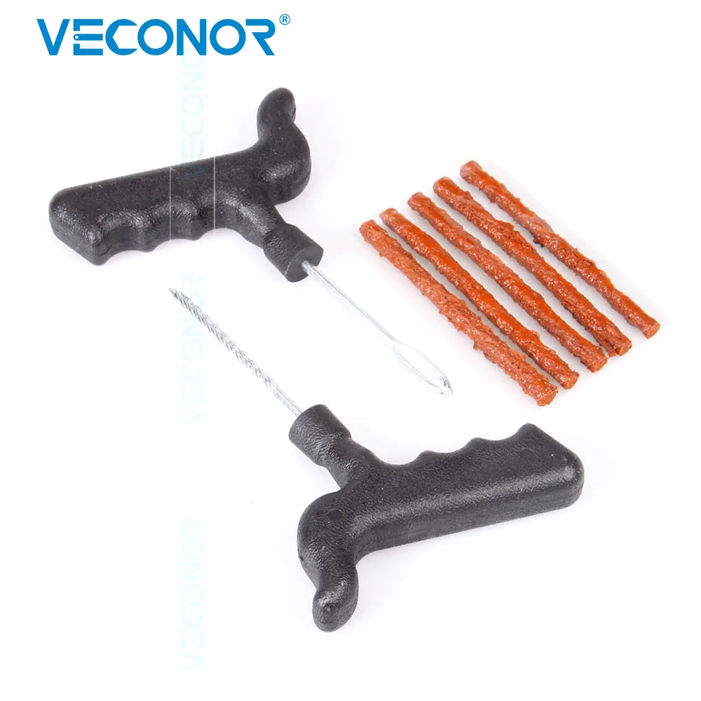 

Tubeless Tire Puncture Repair Tool Kit Tire Plug Auto 5 Strips without Glue for Motorcycle Car Tires