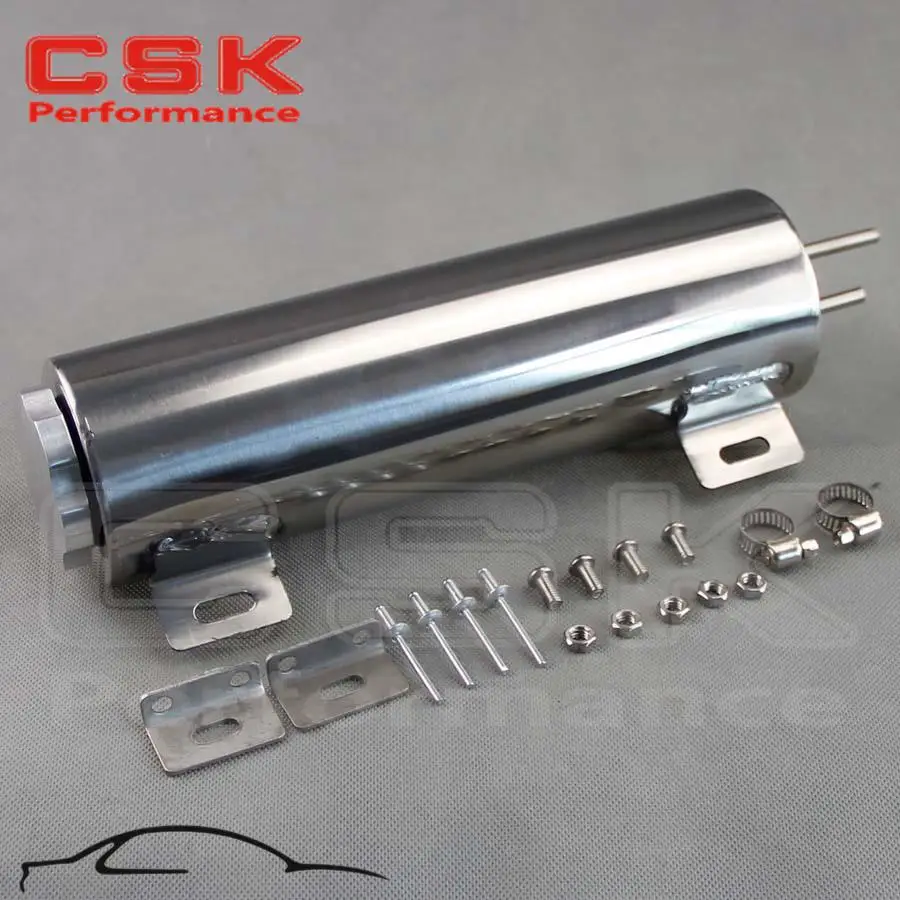 

3" x 10" 3 x10 Polished Stainless Steel 34 oz Radiator Over Flow Tank Overflow SBC BBC