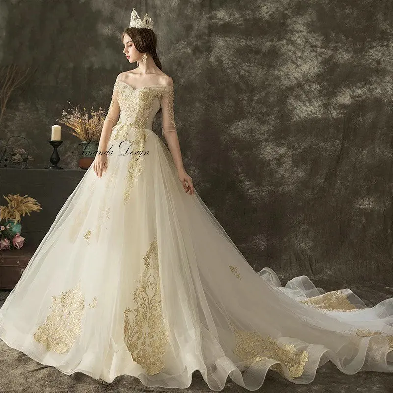 Amanda Design hochzeitskleid Off Shoulder Half Sleeve Lace ...